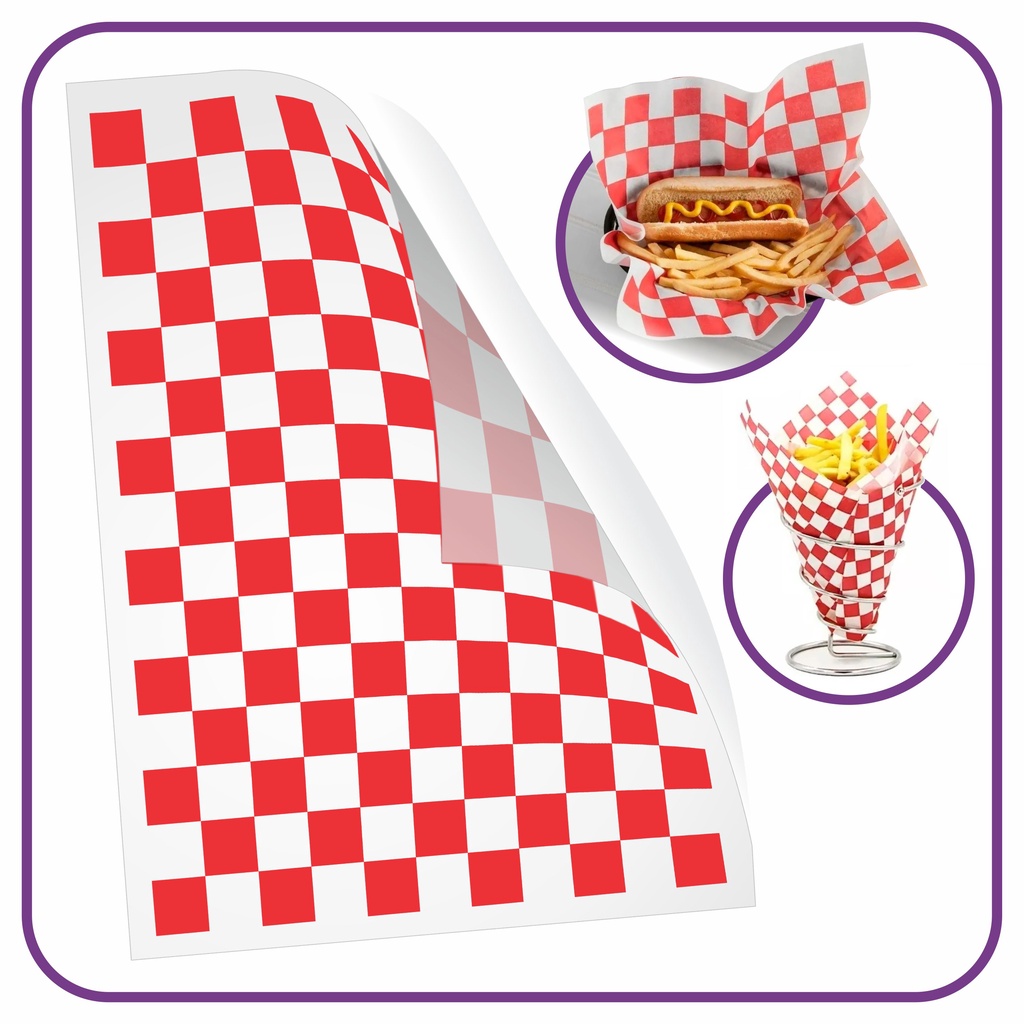 Papel Acoplado - Quadriculado Vermelho - (500 Unidades) em Oferta na Shopee