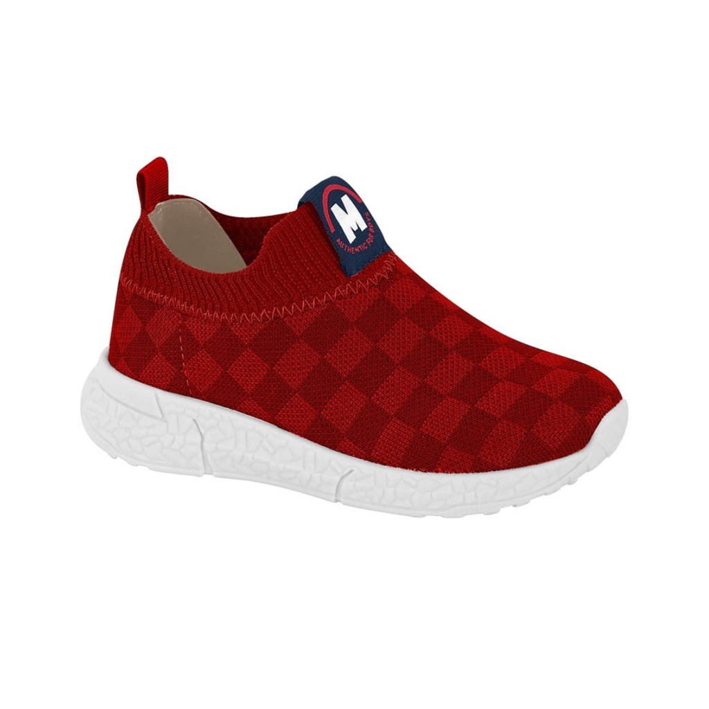 Tênis Infantil Molekinho Esportivo  - Vermelho Xadrez