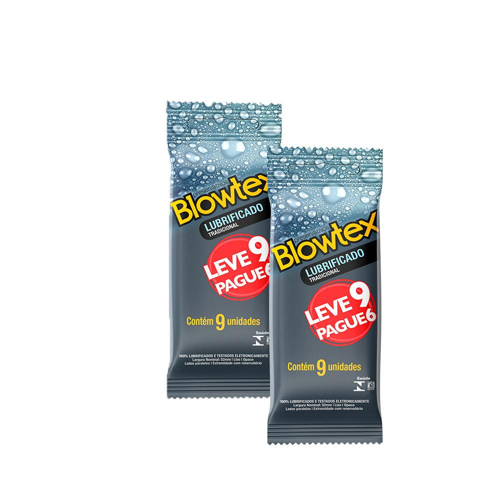 Kit 2 Pacotes Preservativo Blowtex Lubrificante C/ 9 Unidades Cada em Oferta na Shopee