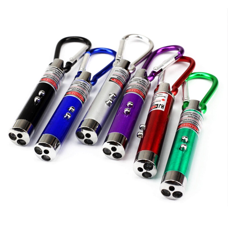 Alta Qualidade Caneta Laser 3 Em 1  Mini Lanterna Led  chaveiro ponteiro laser.