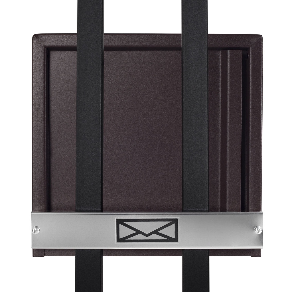 Caixa De Correio Grade Vertical marrom aço corten Tarja Inox moderna