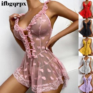 Lingerie Sexy Mulher See-Through Vestido De Noite Com Divisória