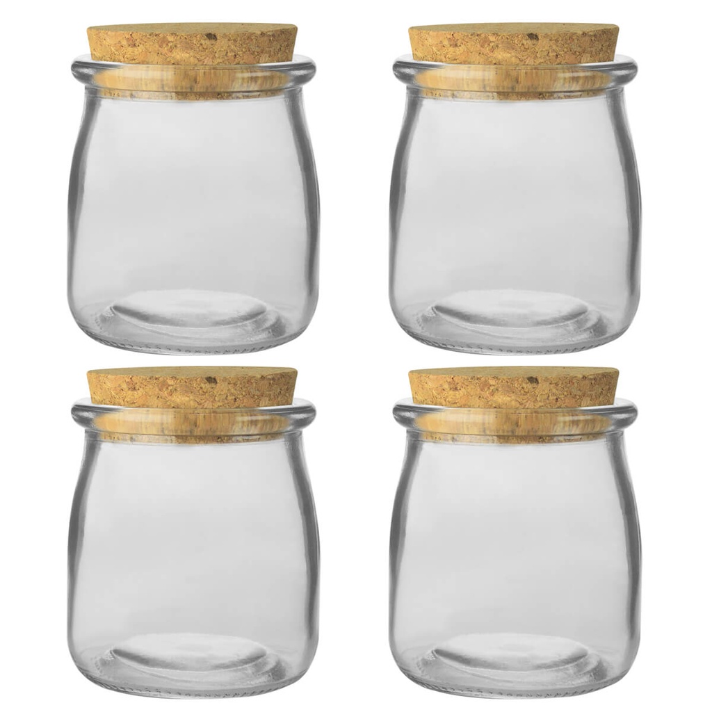 4 Porta Condimentos de Vidro com Rolha 190ml 1990 Lyor em Oferta na Shopee