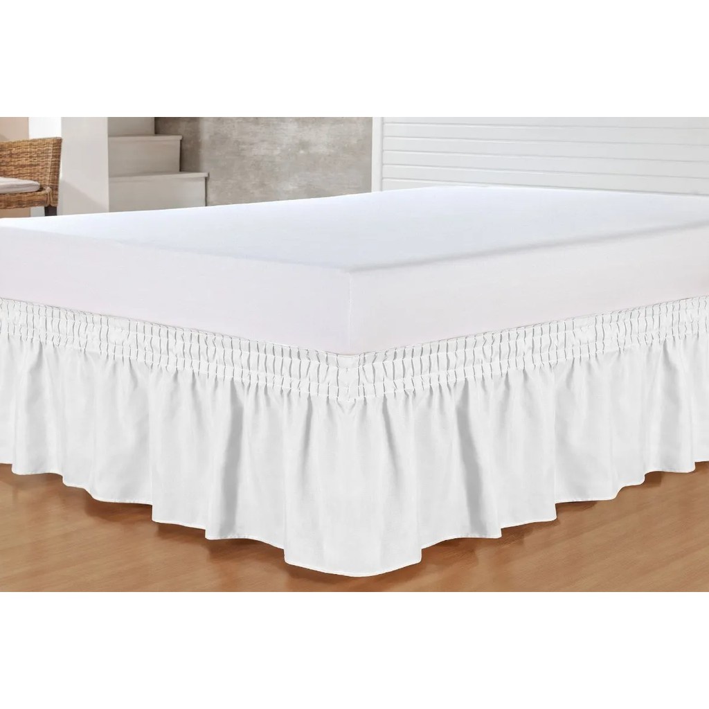 Saia Box Queen Padrão Elasticada - Branca