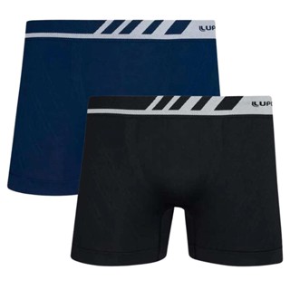Kit 2 Cuecas Boxer Masculina Lupo Microfibra Sem Costura Elastano Original