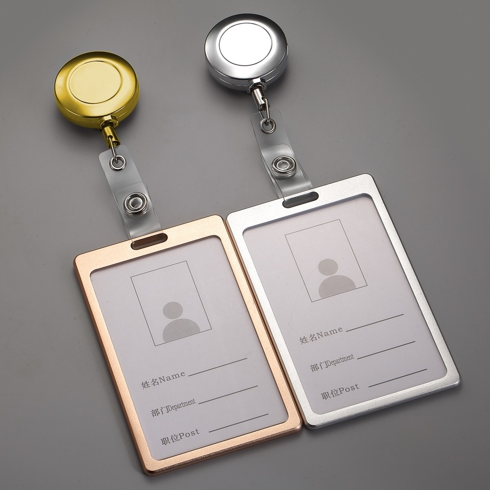 Employess Tag Porta Crachás De Liga De Alumínio Para Cartão De Identificação De Escritório Nome De Pass Transparente Trabalho De Material De Manga Pendurada Cordão em Oferta na Shopee