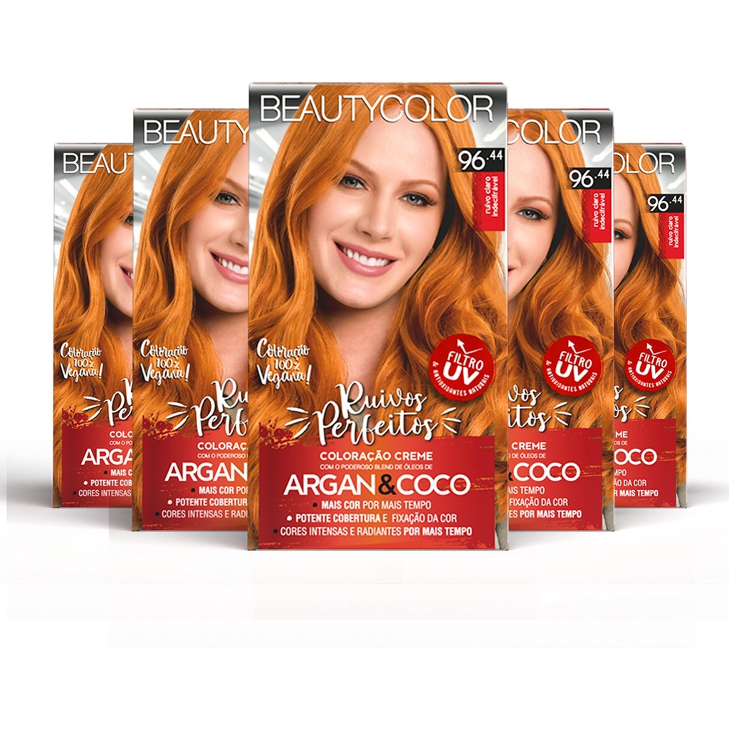 Kit 5 Unidades Coloração Kit Beautycolor 96.44 Ruivo Claro Indecifrável