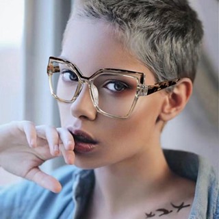 2023 Novos Óculos Triângulos Femininos Personalidade Da Moda Retro Clássico TR90 Anti-Ray Azul Liso Olhando Rosto Pequeno