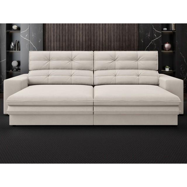 Sofá Pegasus 2,00m Assento Retrátil e Reclinável Velosuede Areia - NETSOFAS - Home & Living