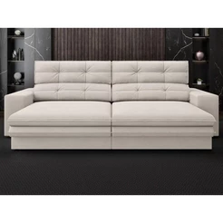 Sofá Pegasus 2,00m Assento Retrátil e Reclinável Velosuede Areia - NETSOFAS