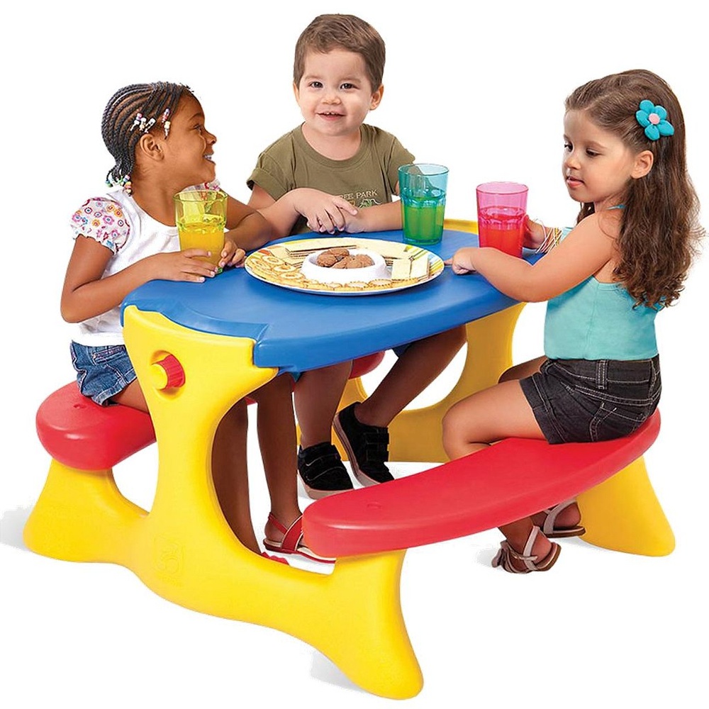Mesa de Atividades Infantil Bandeirante Recreio com Banco em Oferta na Shopee