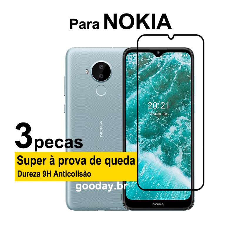 Nokia C30 Película Celular de Vidro 9D 3 peças de Vidro Cobertura total Temperado Para Nokia C30 C21 C20 C11 Plus C200 C100 G21 G20 G11 G60 G50 G300 Nokia 1.4 5.4 2.4 3.4 5.3 1.3 2.3 7.2 7.1 6.2 3.2