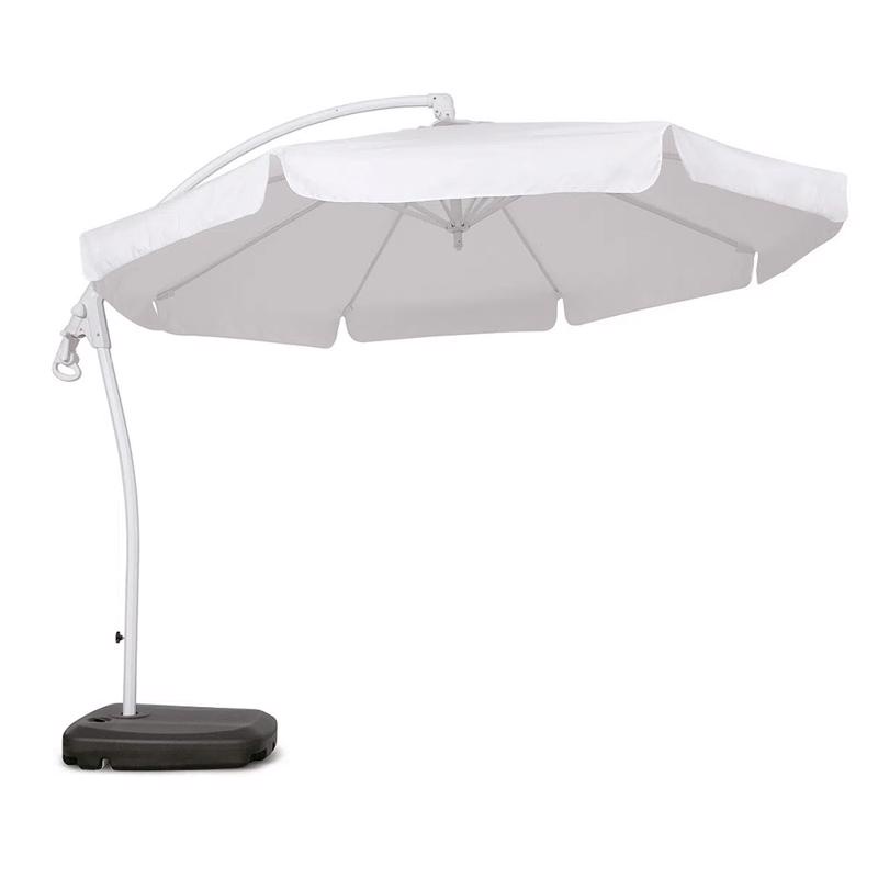 Ombrelone Suspenso Búzios Giratório 360° 3m Branco + Base em ABS 50 Litros Preta 891001 BEL