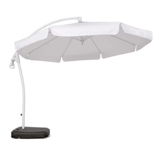 Ombrelone Suspenso Búzios Giratório 360° 3m Branco + Base em ABS 50 Litros Preta 891001 BEL