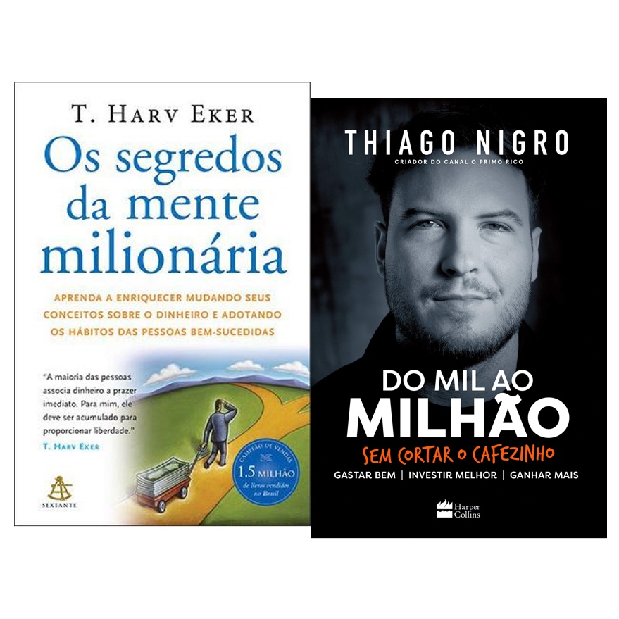 Livro Os Segredos da mente milionário + Livro Do Mil ao Milhão. Sem ...