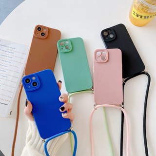 Capa De Celular Flexível Cordão Transversal Compatível Com IPhone 13 12 14 Pro Max XR XS X 8 7 Plus 11 SE