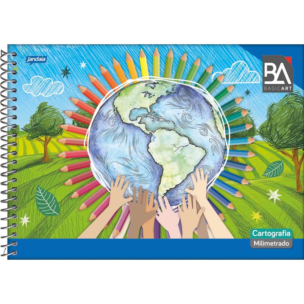 Caderno Cartografia E Desenho Milímetrado 96 folhas Basic Art Foroni