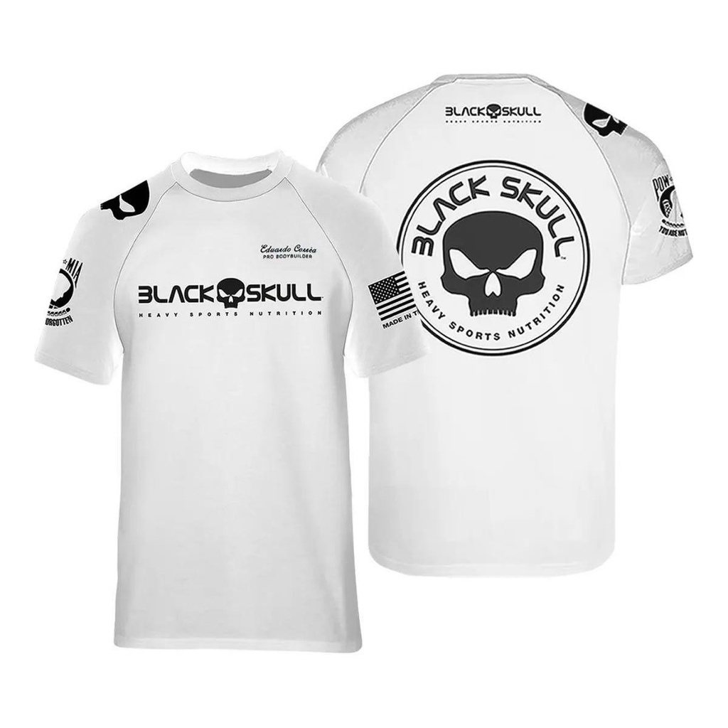 Camiseta Blackskull Camisa Dry Fit Modelo Academia Caveira