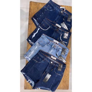 Shorts feminino Clement premium detalhes brilho com lycra