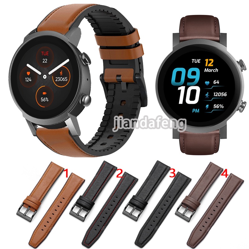 Pulseira De Couro Faixa Esportiva À Prova D'água Para TicWatch E3 E2 em Oferta na Shopee