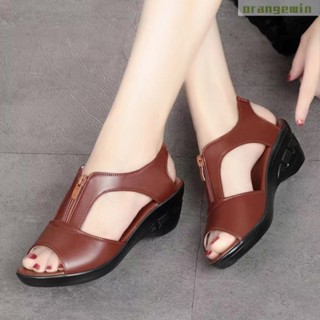 Verão E Outono Novas Sandálias De Solado Grosso Frontal Zipper Vintage Sapatos Femininos