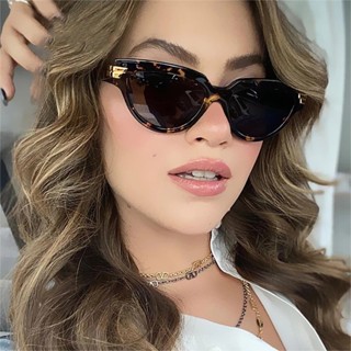 Óculos De Sol Retrô Feminino De Luxo Moda Gradiente Tendência Lediente Chá Leopardo UV400