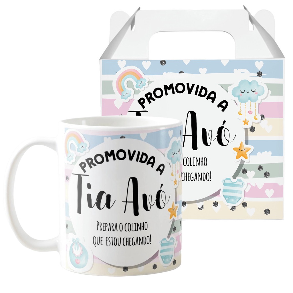 Caneca Anunciar Grávidez Tia Avó Presente Pronta Entrega em Oferta na Shopee
