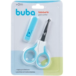 Tesoura Pontas Arredondadas P/ Unha de Bebê Azul 5238 Buba