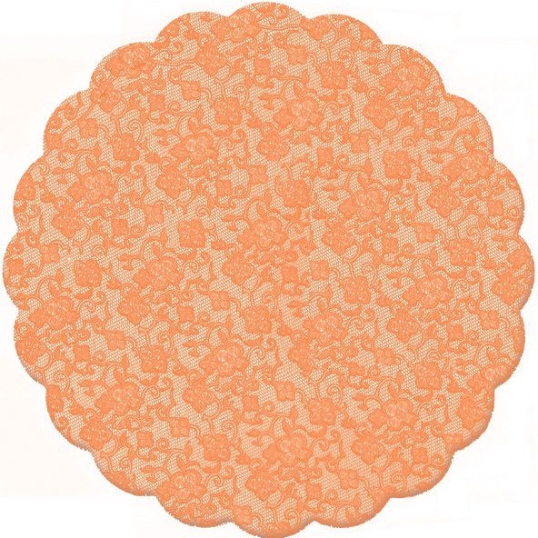 Fundo Rendado Redondo Laranja 7cm - 100 unidades - Cromus - Home & Living
