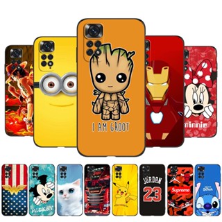 Para Xiaomi Redmi Nota 11 4G/11S 4G Capa Global Note Traseira Do Telefone tpu Preta Ranhura mickey dunck