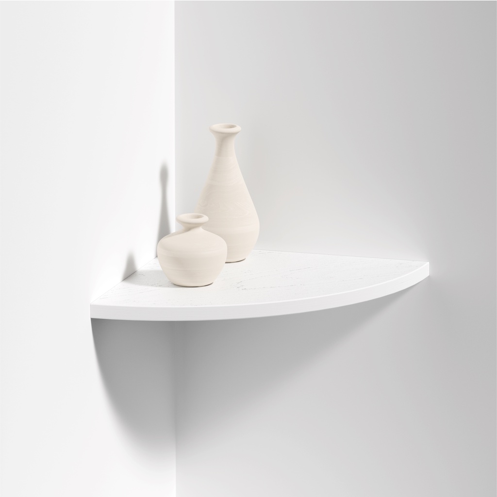 Prateleira Quina / Canto de 30 Cm Branco Borda Arredondada em Oferta na Shopee