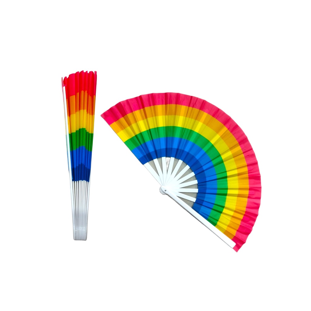 Leque Pequeno Arco Iris Colorido Festa Fantasia Carnaval