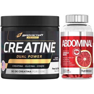 Creatina Dual Power 150g + Abdominal com Cafeína e Laranja Moro 60 Comprimidos