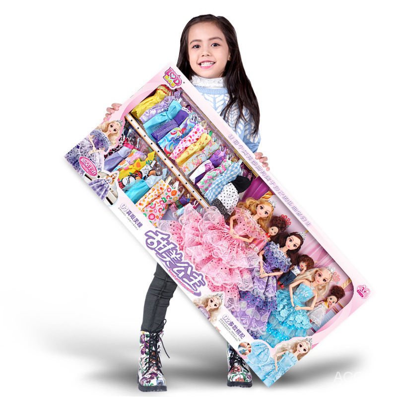 Yangtongle Barbie Doll Set Big Gift Box Princesa Menina Roupa De