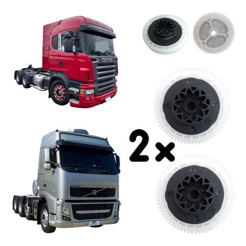 Kit Engrenagem Reparadora Motor Vidro Caminhão Scania Série 124  E Volvo FH NH