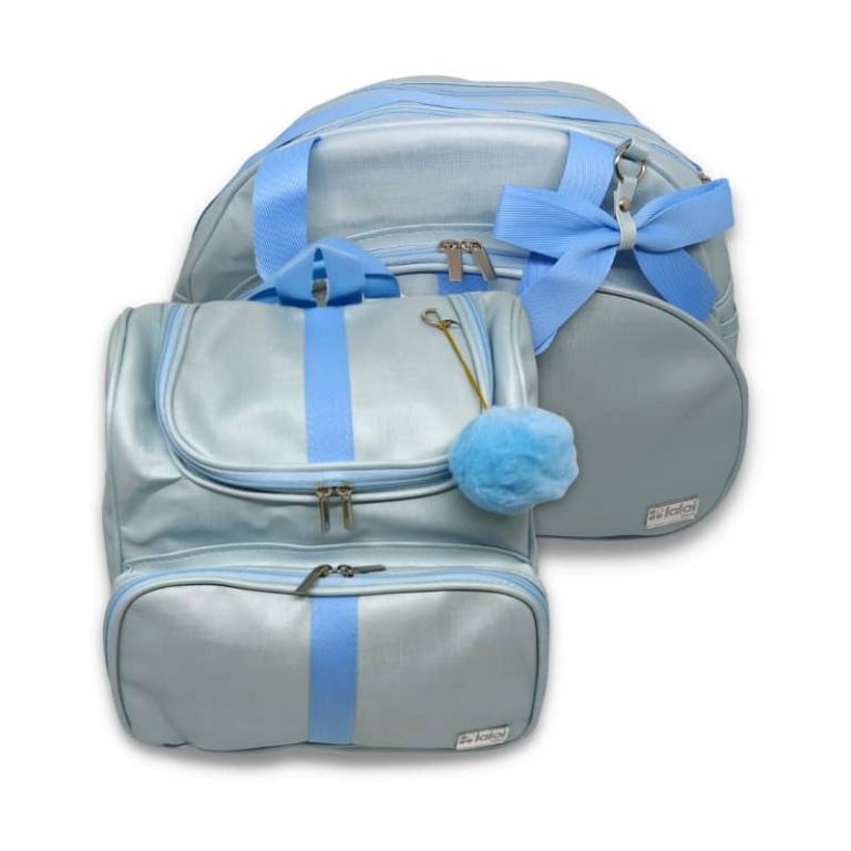 Kit Bolsa Maternidade 2 Peças Lurex Laloi Azul