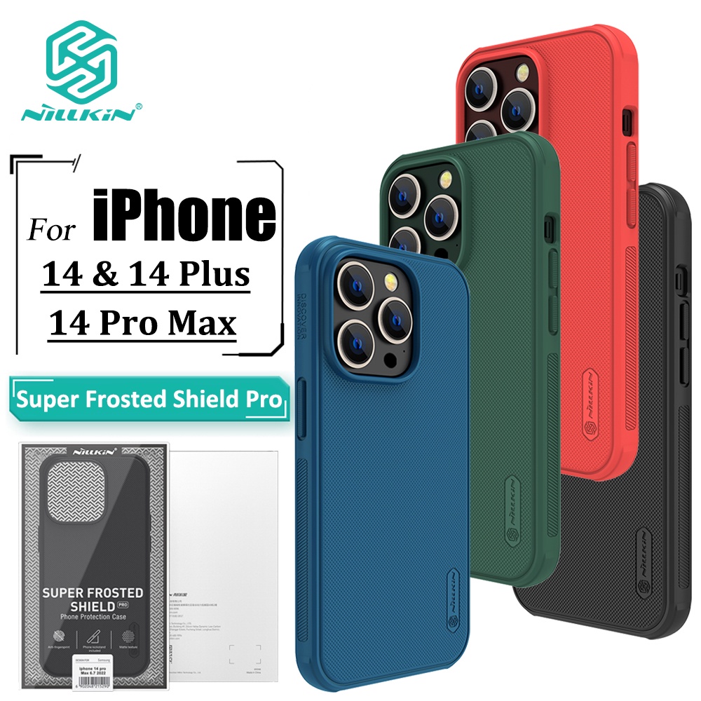 Capa Nillkin Super Fosco Pro Para iPhone 14 Pro Max 14 Plus 14 Ultra Fina TPU + PC Anti-Impressão Digital Traseira