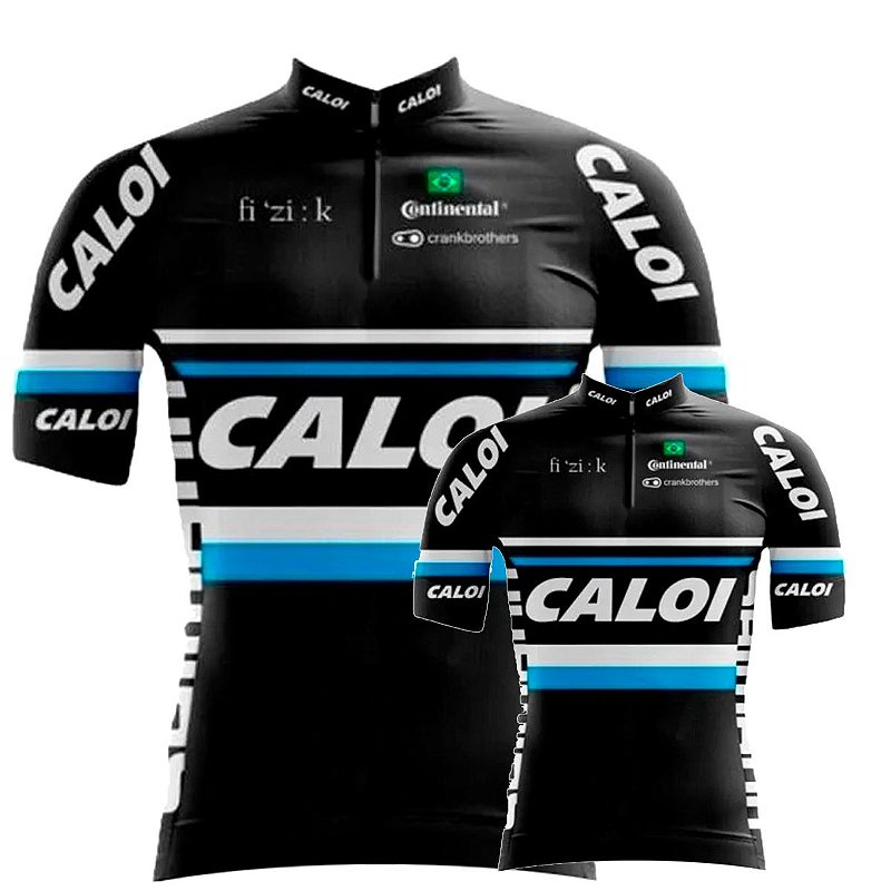 Conjunto Camisa Ciclismo Caloi Pai Adulto E Filho Infantil Mtb Speed Race