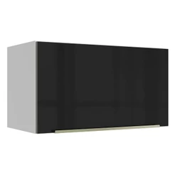 Armário Aéreo Madesa Lux 60 cm 1 Porta Basculante - Branco/Preto