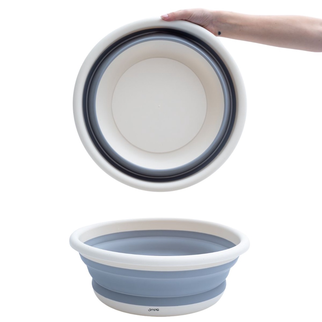 Kit lavanderia de 2 bacias dobráveis de plástico 8L Simplo em Oferta na Shopee