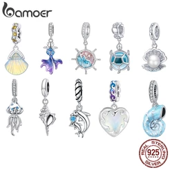 Bamoer Beads Charmosas Oceano Série 925 Pingentes De Prata Para Colar Diy Bracelet Acessórios