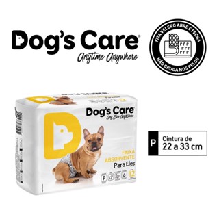 Kit Fralda Higiênica Pet p/ Cães Macho Dogs Care Tam P 24 Un