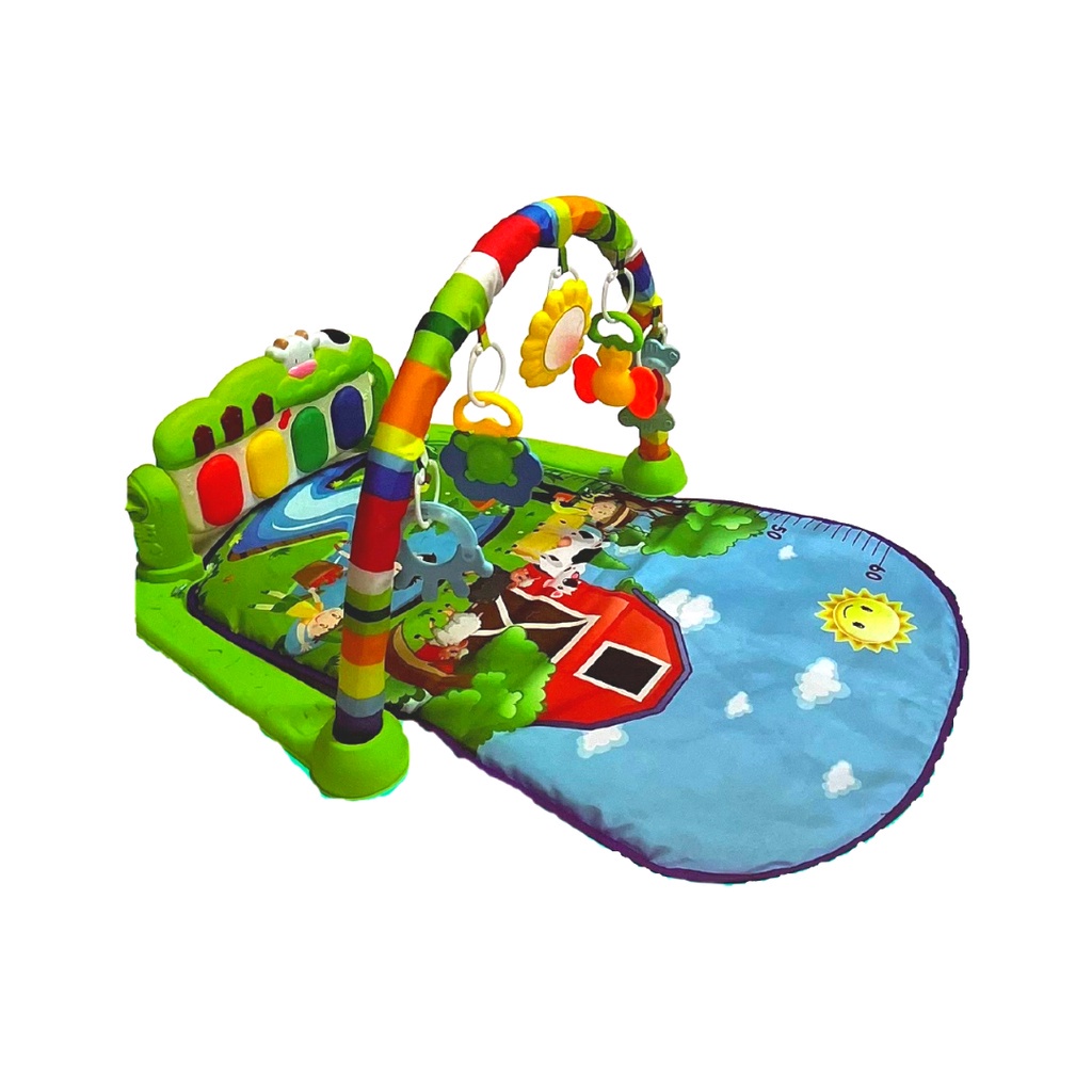 Ginásio Musical Divertido para Bebê Fazendinha Verde Kitstar Tapete de Atividades Infantil