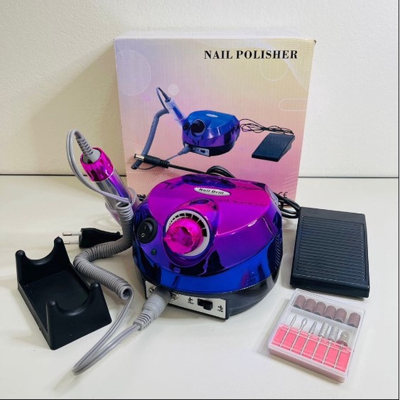 Motor Lixadeira Porquinho Cromado Lixa Unha Elétrica Profissional Bivolt.