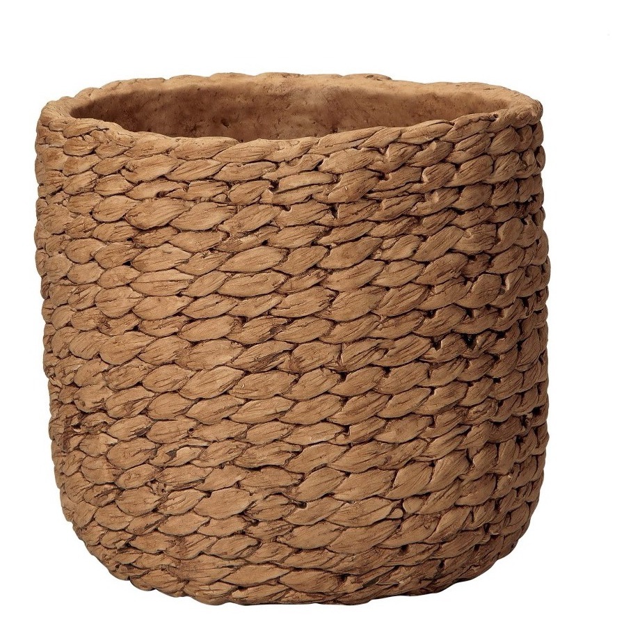 Vaso Decorativo De Planta Cachepot Em Cimento Marrom