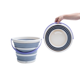 Kit lavanderia de 2 baldes dobráveis de plástico 10L Simplo em Oferta na Shopee