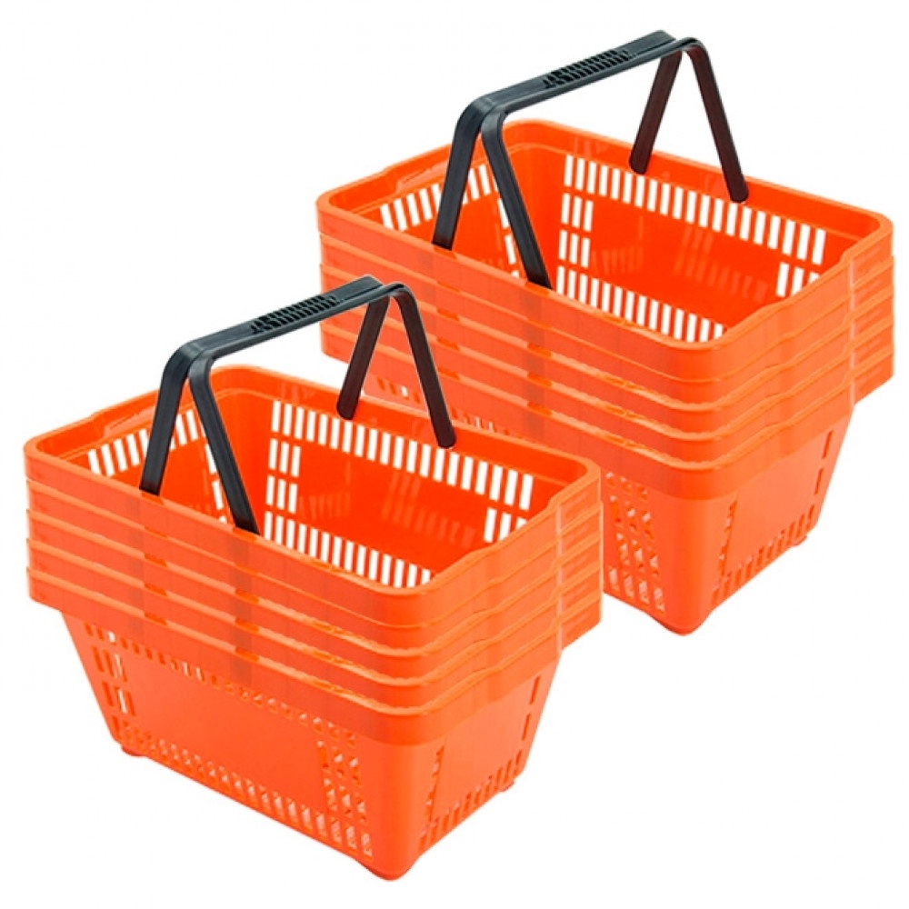 KIT 10 MINI CESTINHAS PLÁSTICA FARMÁCIA PERFUMARIA LARANJA