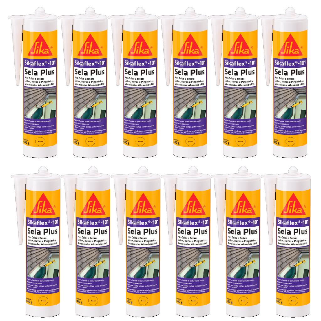 Sikaflex 101 Sela Plus Veda Calha Cinza 400g (kit Com 12) | Shopee Brasil
