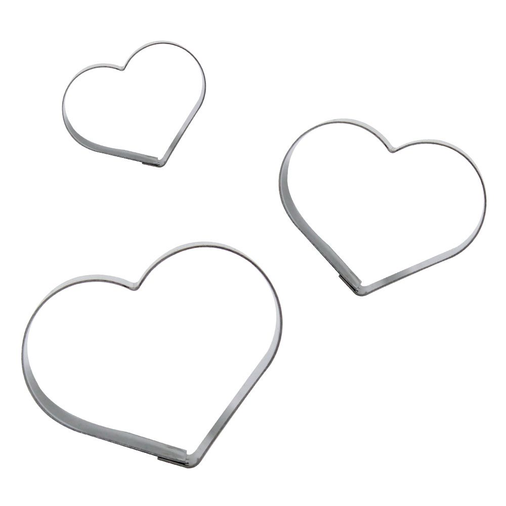 Cortador Kit Mini Coração com 3 pçs Ref. 017 RR Cortadores Rizzo Confeitaria em Oferta na Shopee