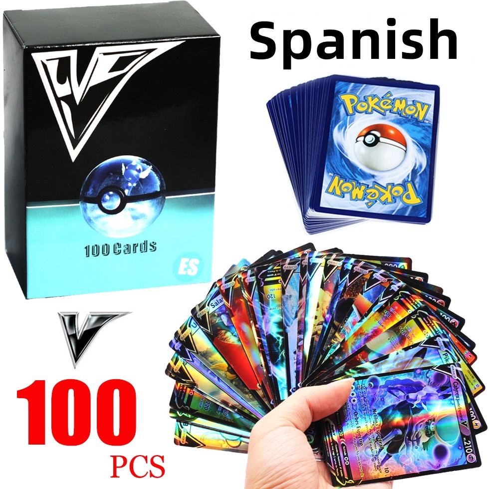 Kit 100 Cartas Pokemon Aliados Gx Vmax V Shiny